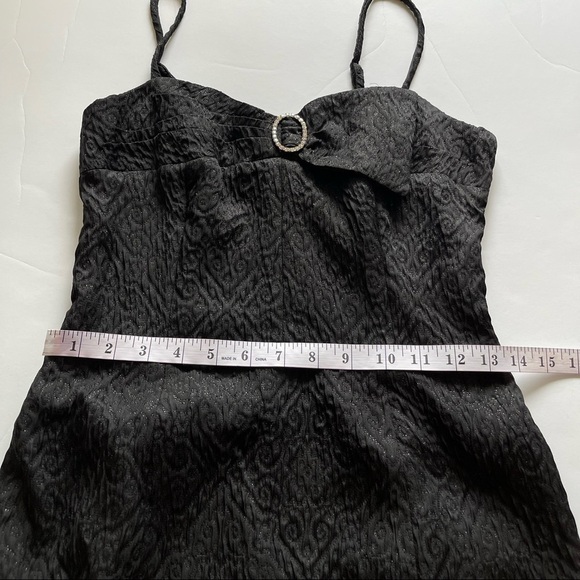 NWT! ($340) Betsey Johnson Black Dress Glitter Rhinestone Formal Party Prom, 6 - Picture 13 of 15